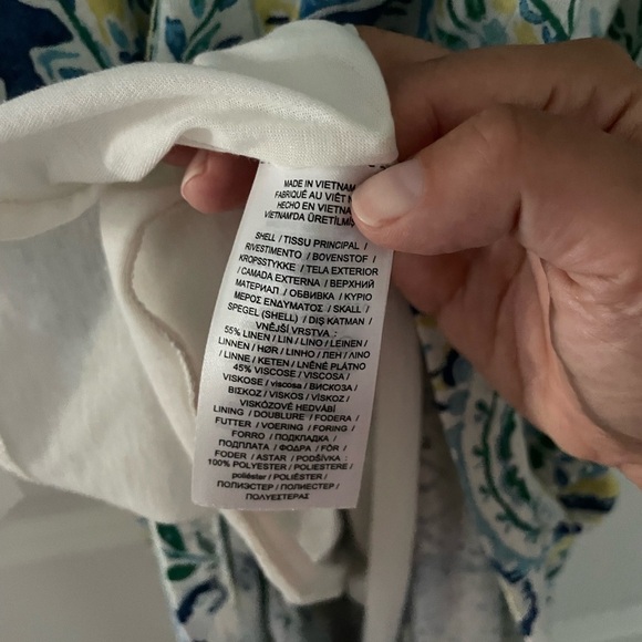 Lauren Ralph Lauren Linen Paisley Midi Knot Front Dress Extra Large - Picture 5 of 6